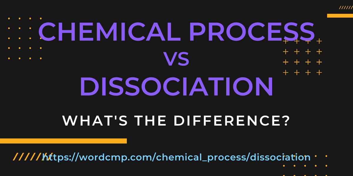 Difference between chemical process and dissociation