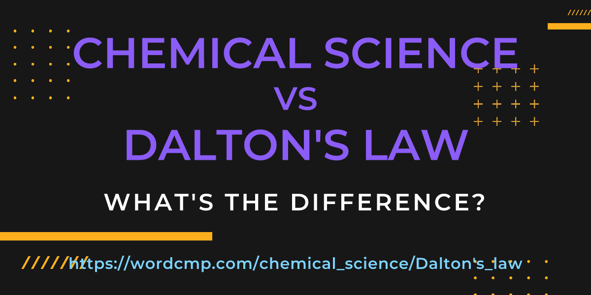 Difference between chemical science and Dalton's law