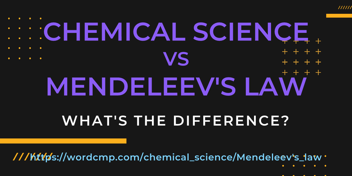 Difference between chemical science and Mendeleev's law
