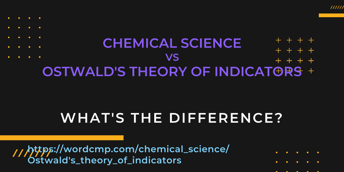 Difference between chemical science and Ostwald's theory of indicators