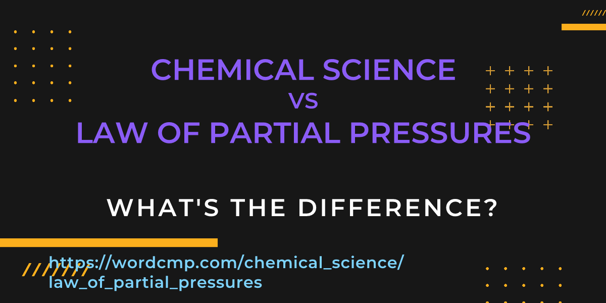 Difference between chemical science and law of partial pressures