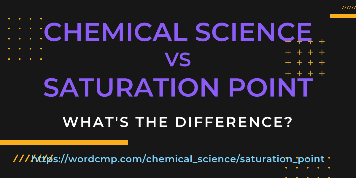Difference between chemical science and saturation point