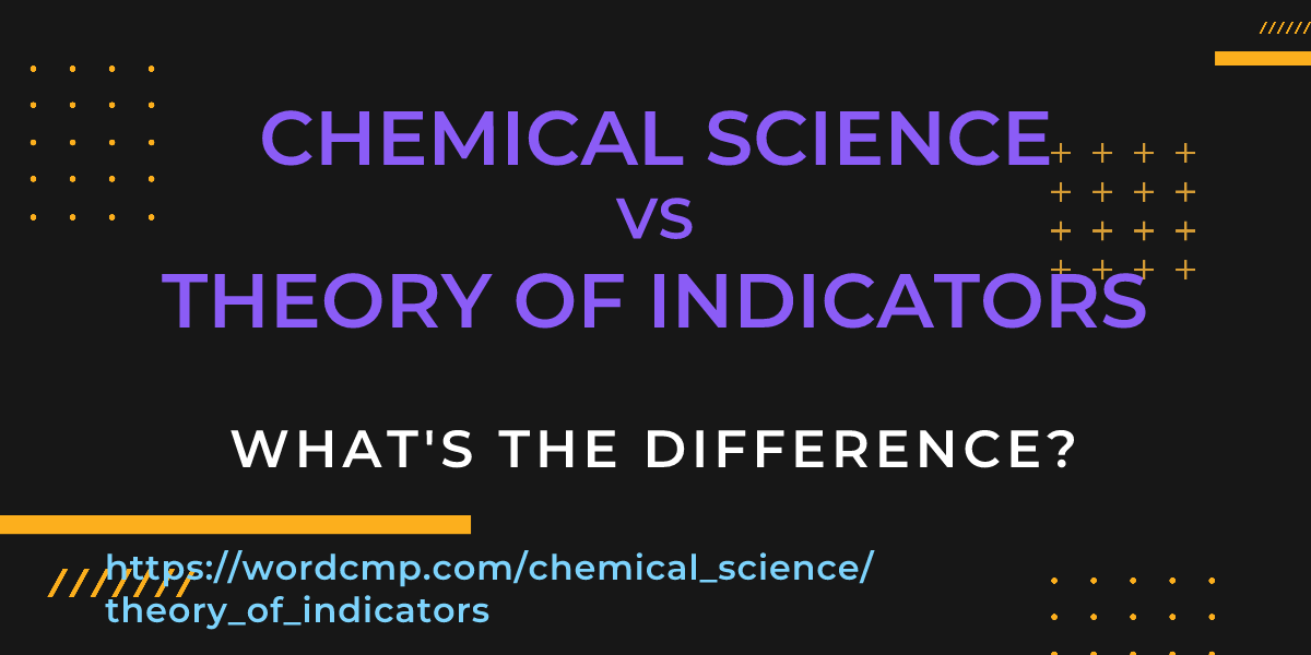 Difference between chemical science and theory of indicators
