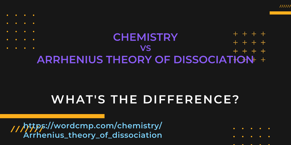Difference between chemistry and Arrhenius theory of dissociation