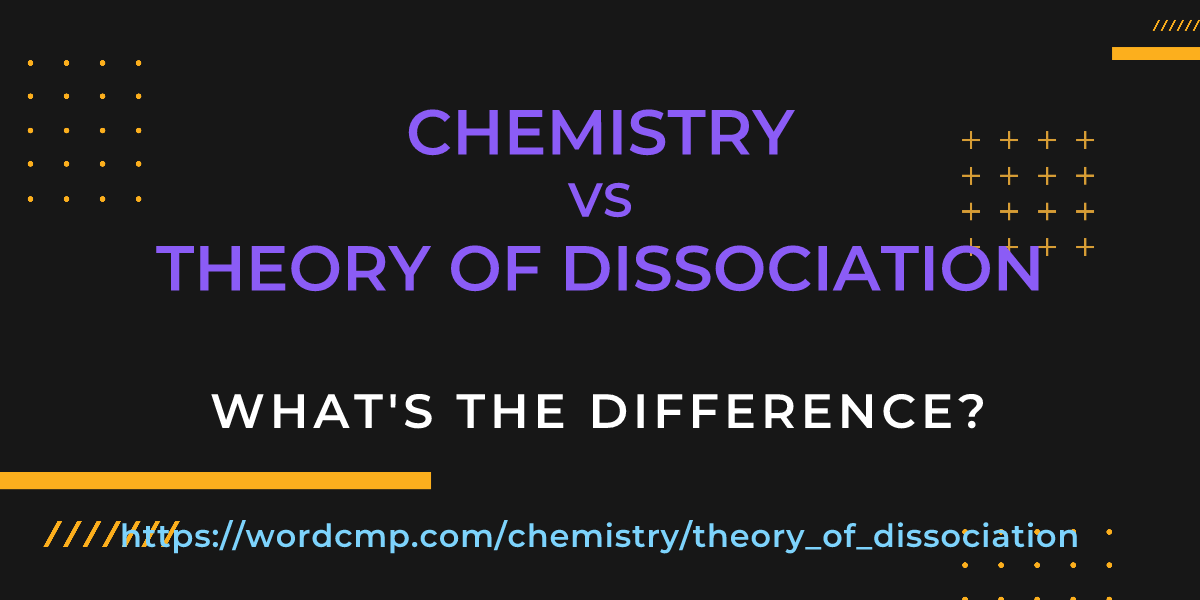 Difference between chemistry and theory of dissociation