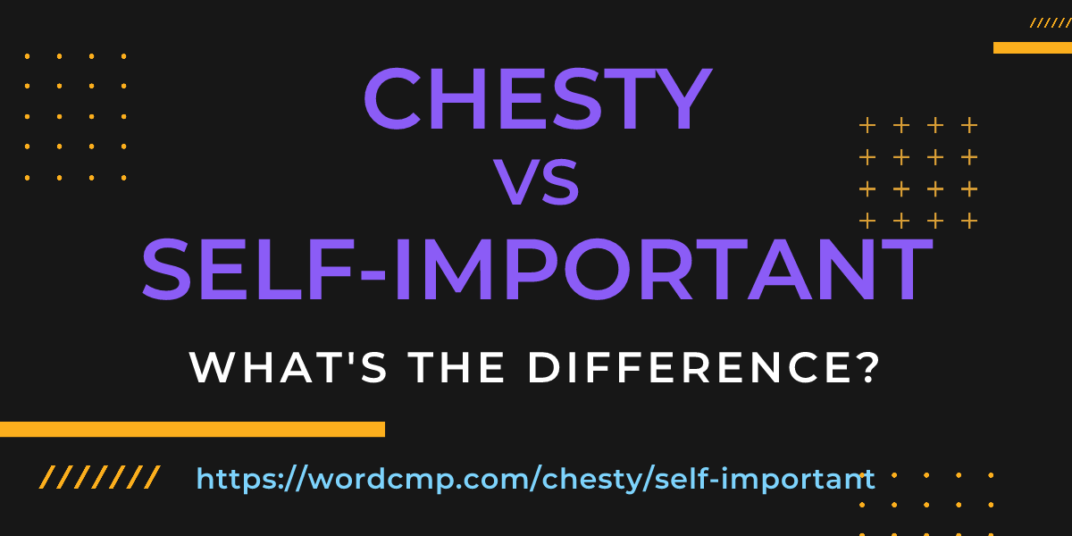 Difference between chesty and self-important