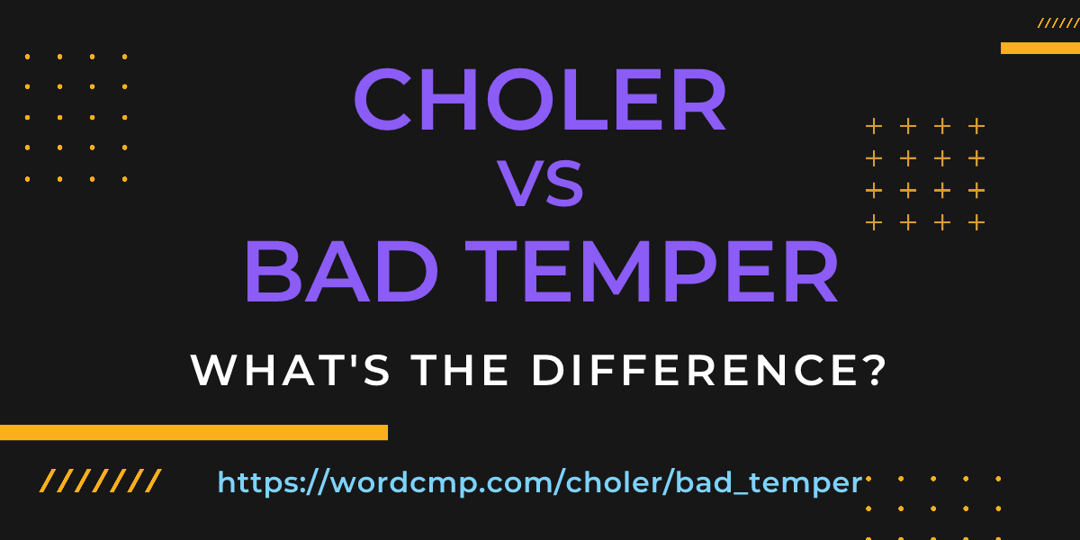 Difference between choler and bad temper