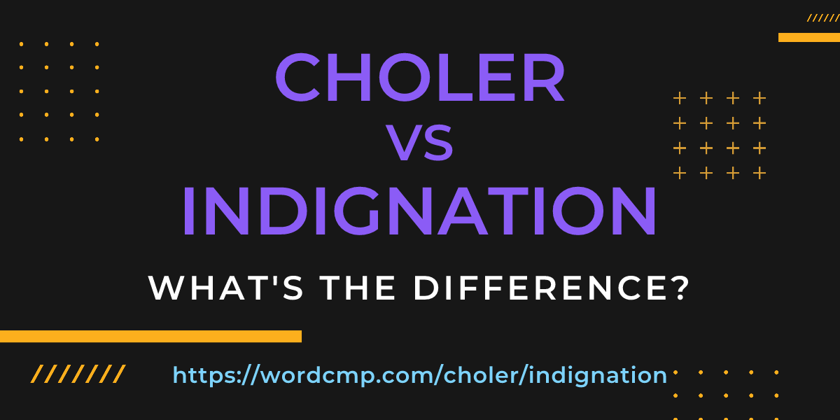 Difference between choler and indignation