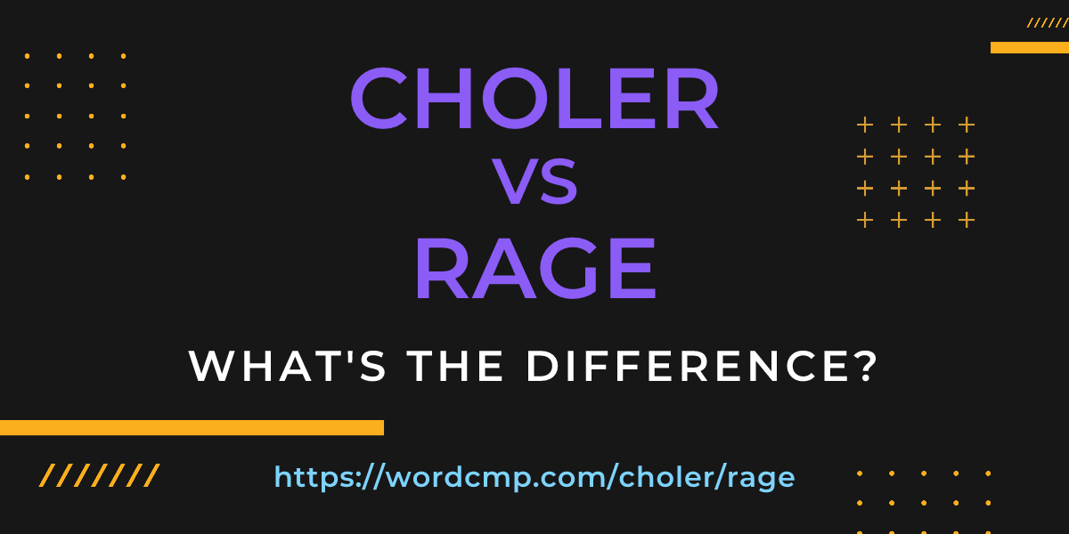 Difference between choler and rage