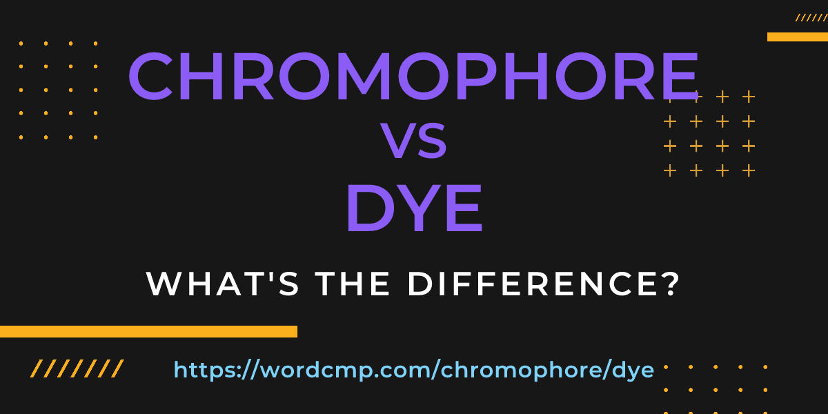 Difference between chromophore and dye