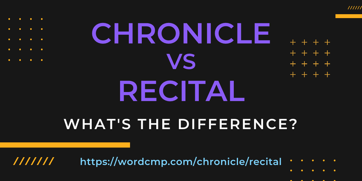 Difference between chronicle and recital