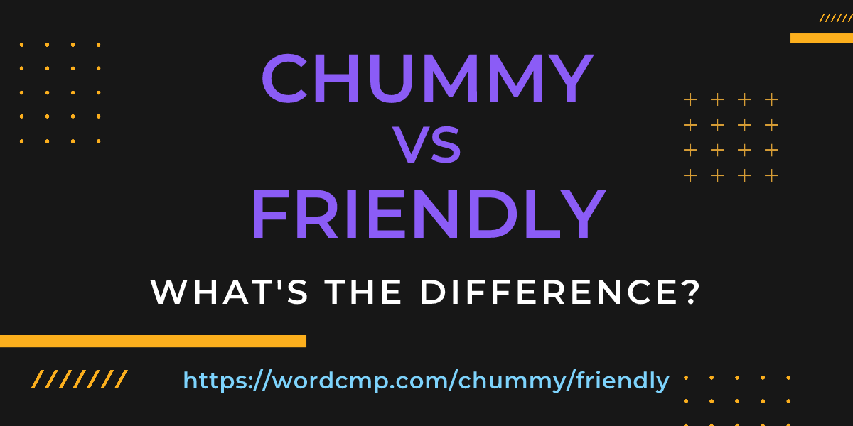 Difference between chummy and friendly