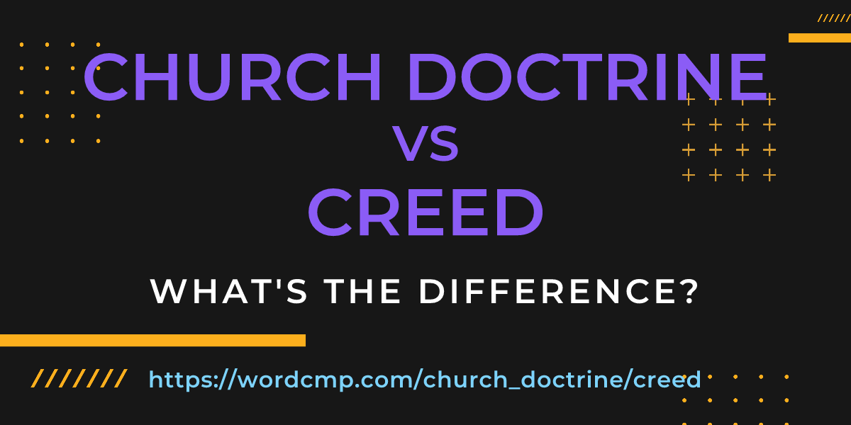 Difference between church doctrine and creed