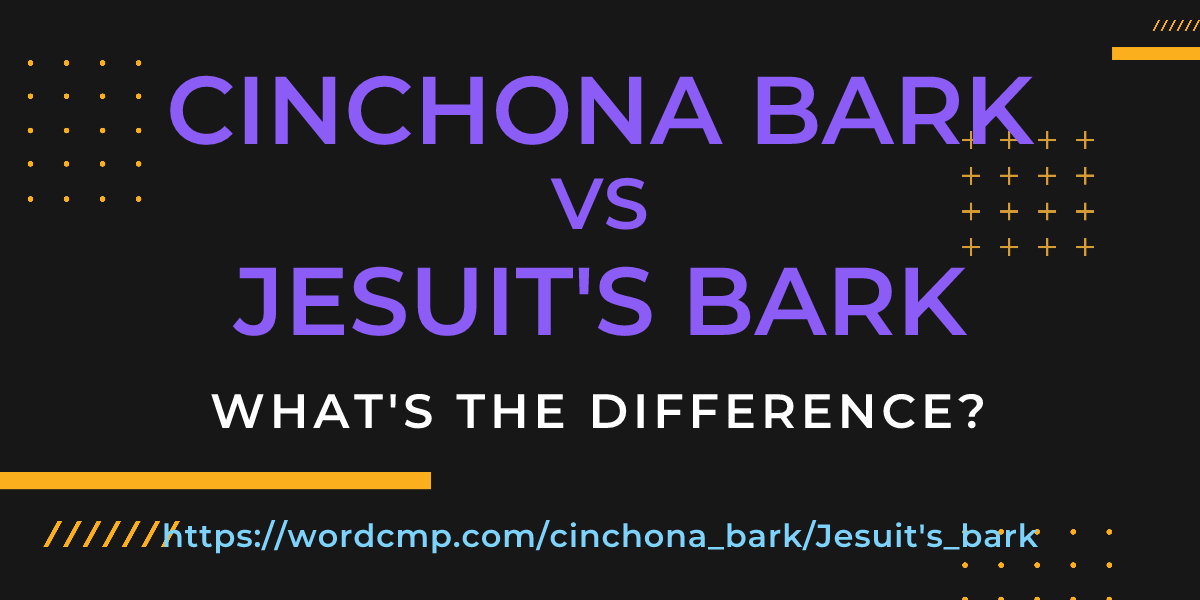 Difference between cinchona bark and Jesuit's bark