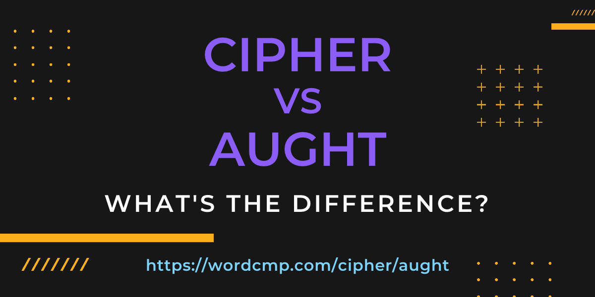 Difference between cipher and aught