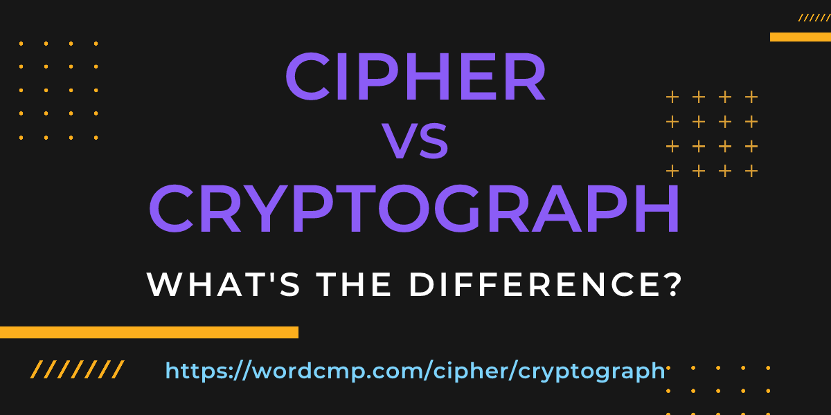 Difference between cipher and cryptograph