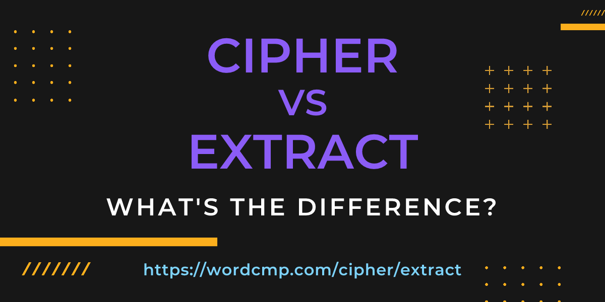 Difference between cipher and extract