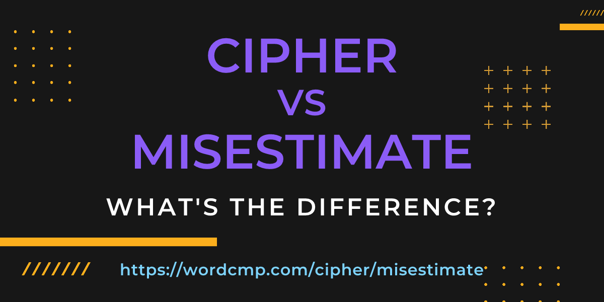 Difference between cipher and misestimate