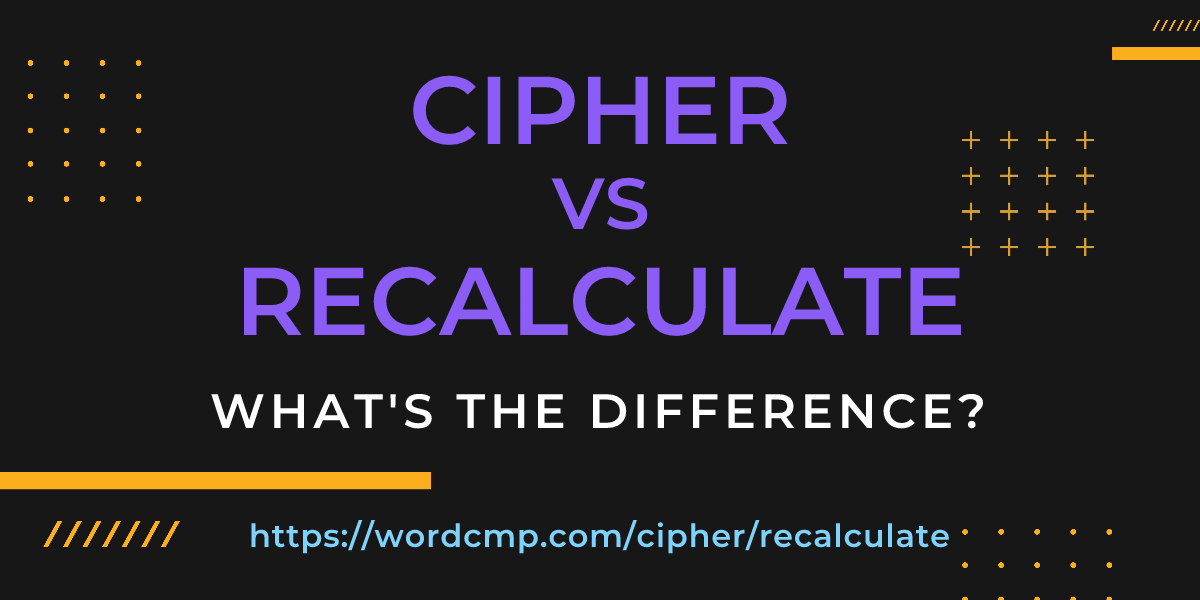 Difference between cipher and recalculate
