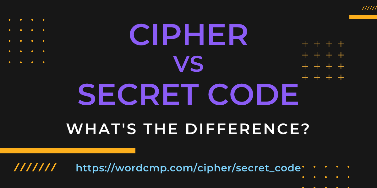 Difference between cipher and secret code