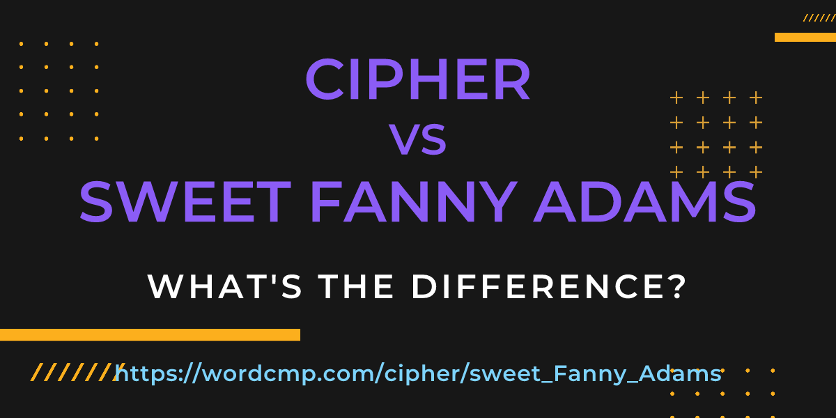 Difference between cipher and sweet Fanny Adams