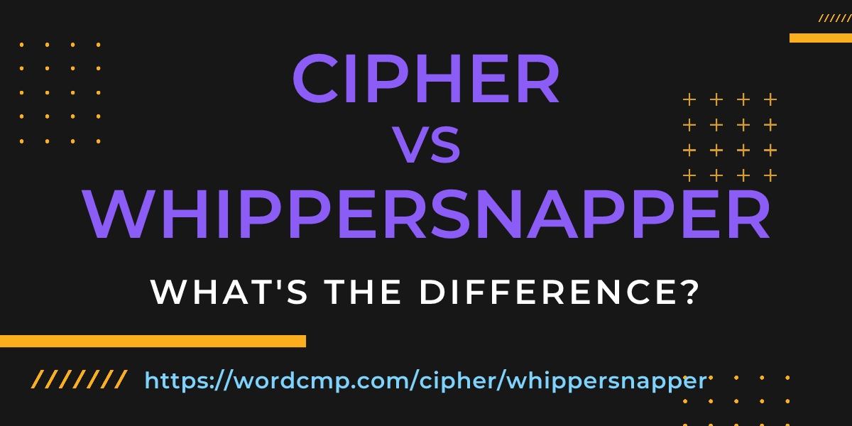 Difference between cipher and whippersnapper