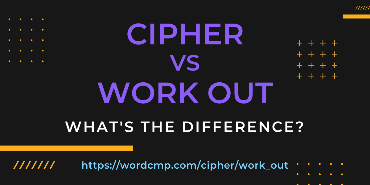 Difference between cipher and work out
