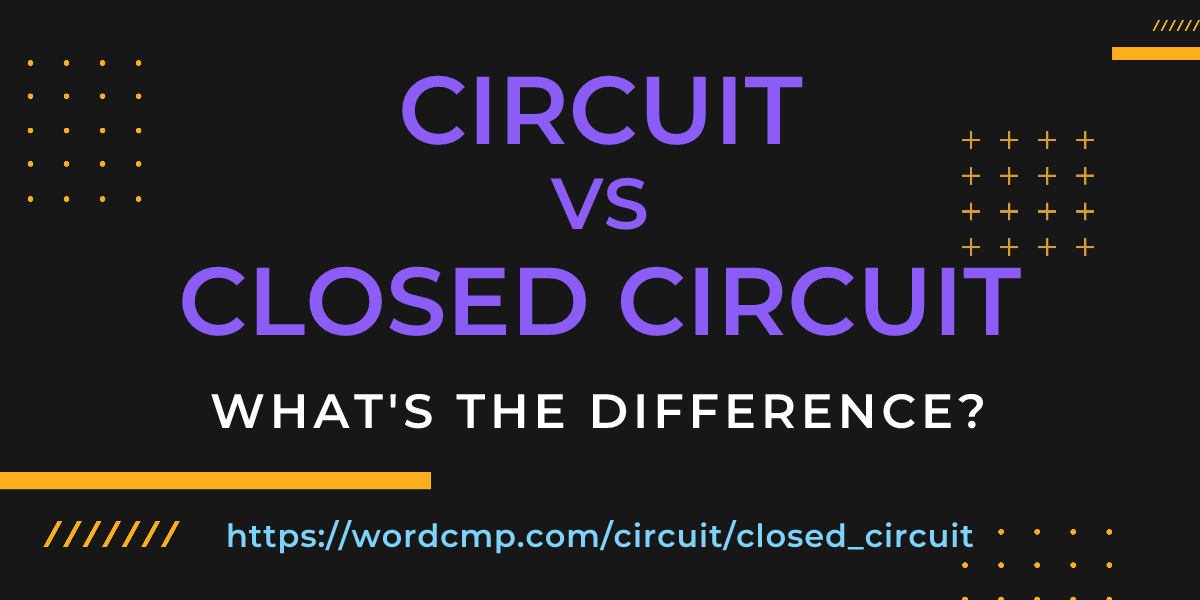 Difference between circuit and closed circuit