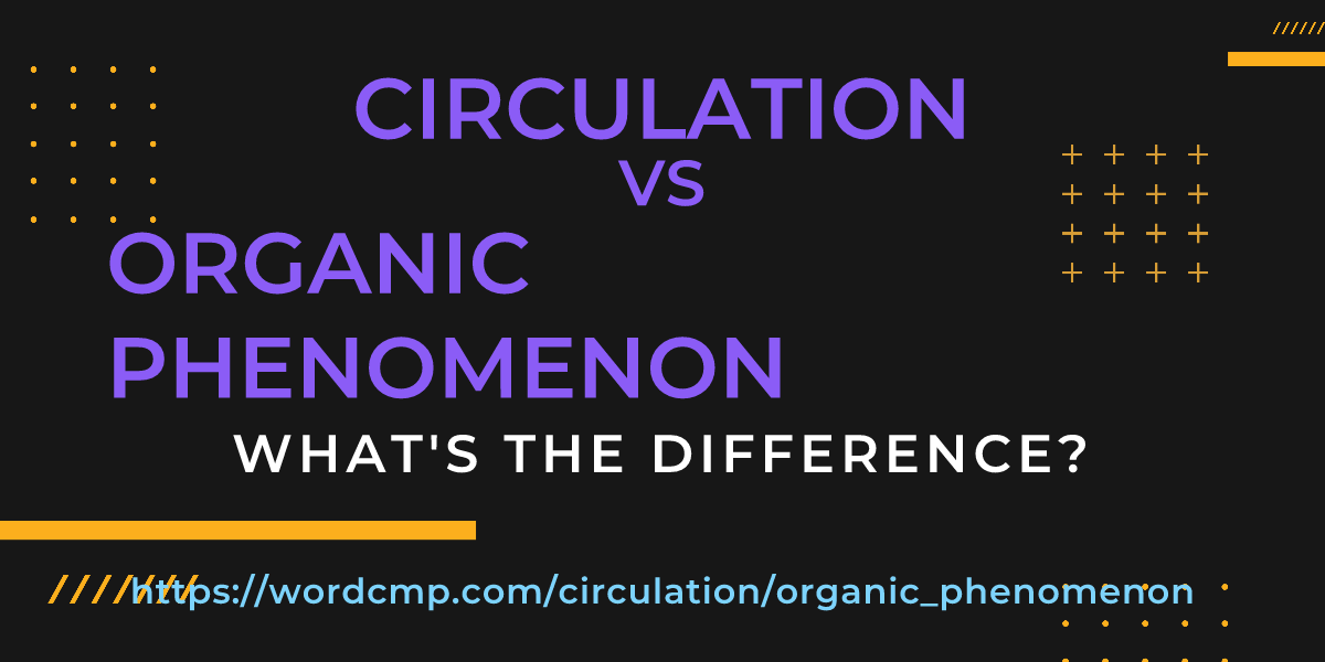 Difference between circulation and organic phenomenon