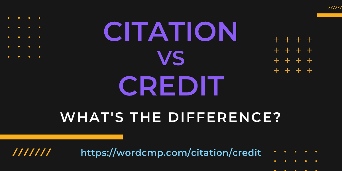 Difference between citation and credit