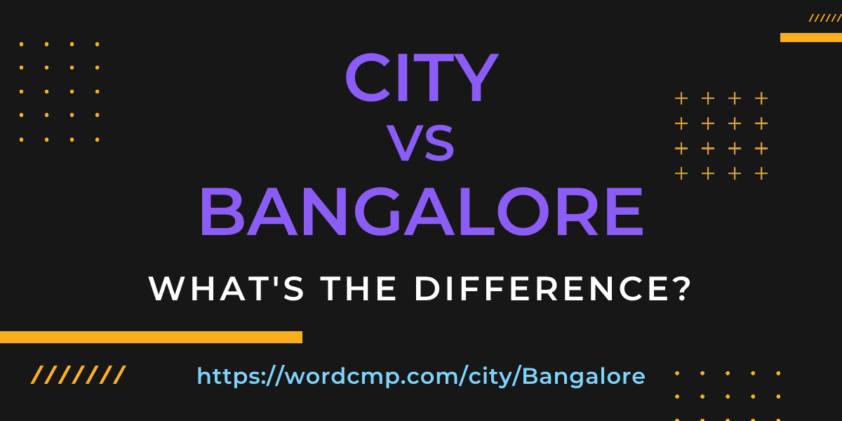 Difference between city and Bangalore