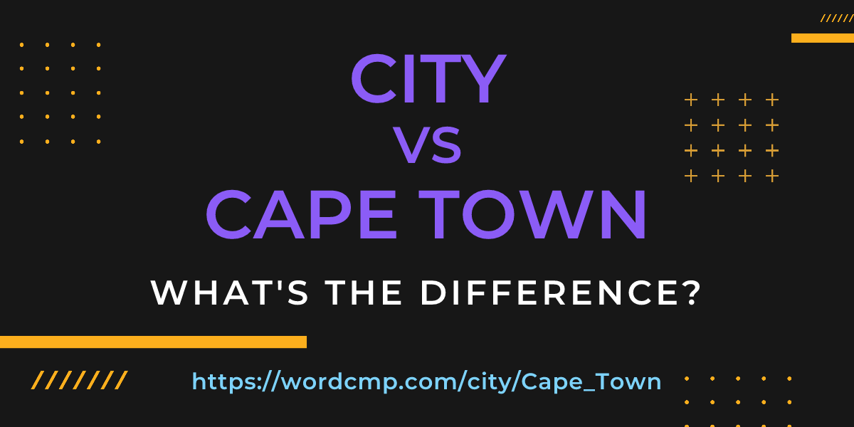 Difference between city and Cape Town