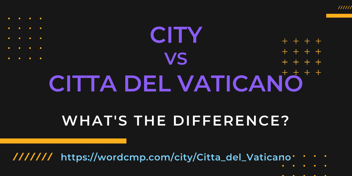 Difference between city and Citta del Vaticano