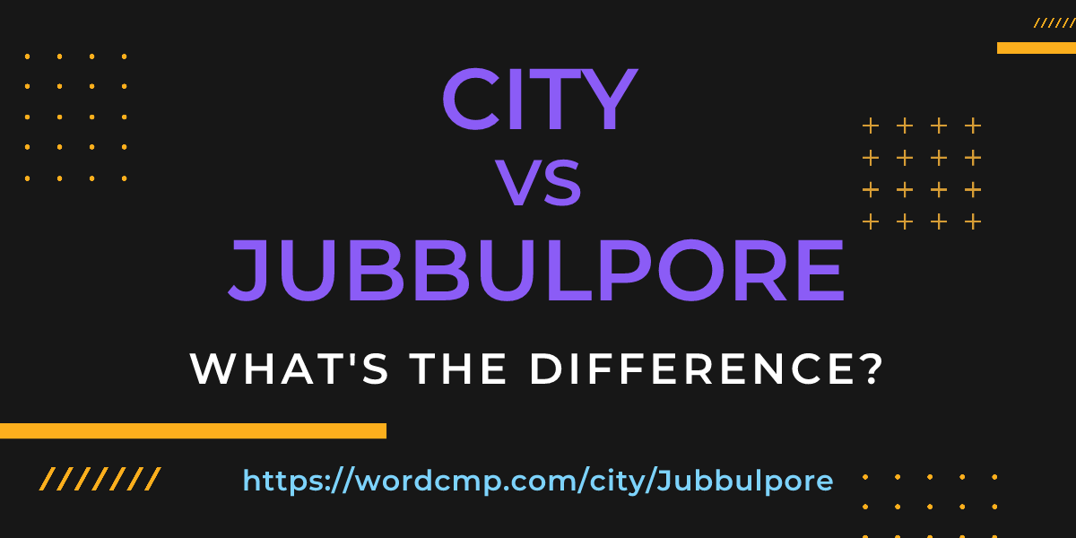 Difference between city and Jubbulpore