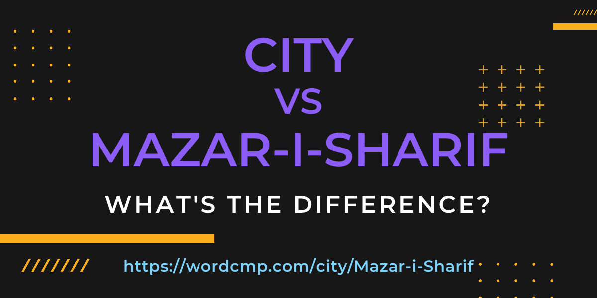 Difference between city and Mazar-i-Sharif