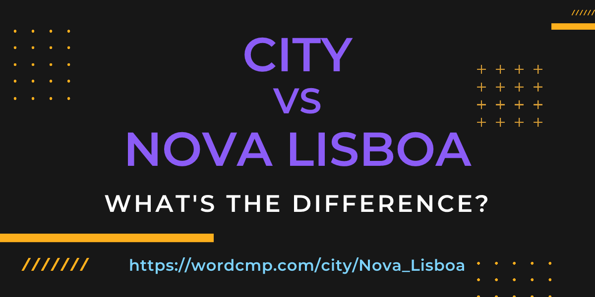 Difference between city and Nova Lisboa