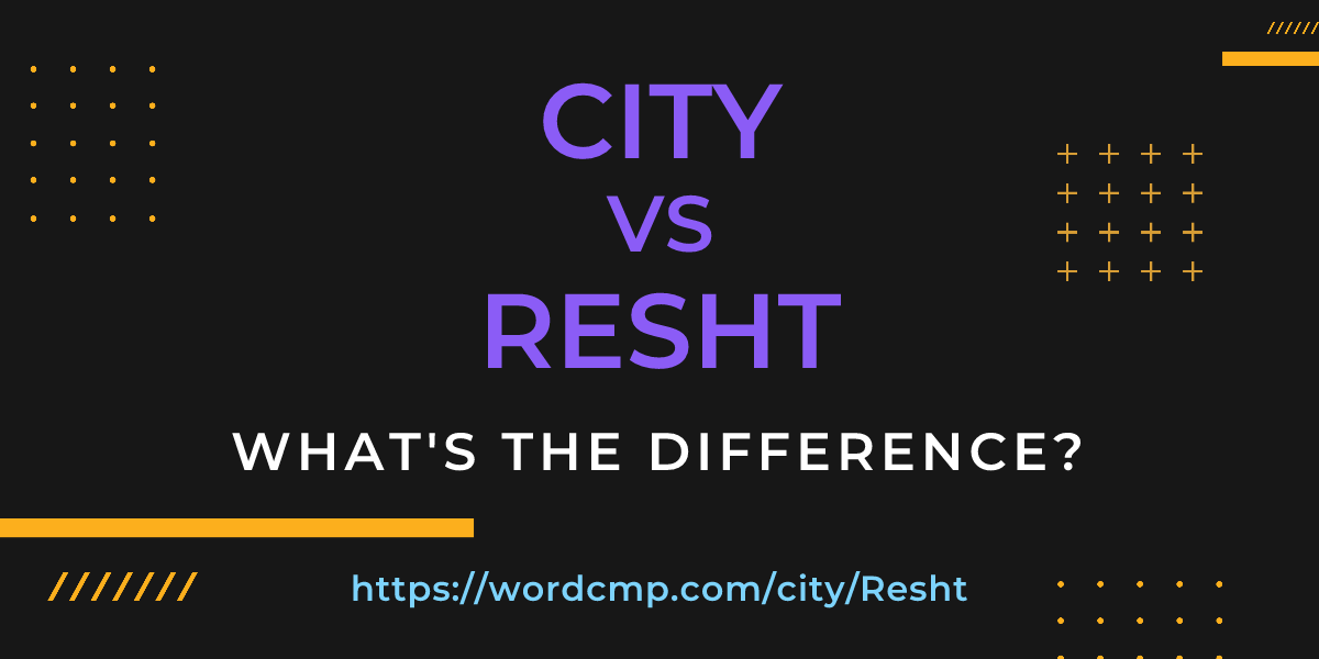 Difference between city and Resht