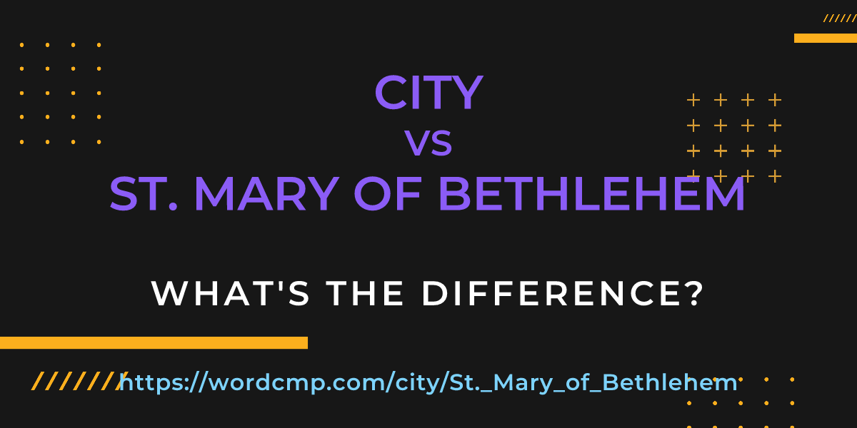 Difference between city and St. Mary of Bethlehem