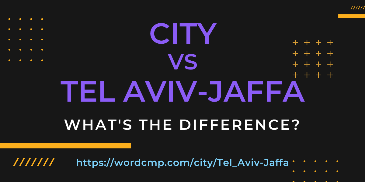 Difference between city and Tel Aviv-Jaffa