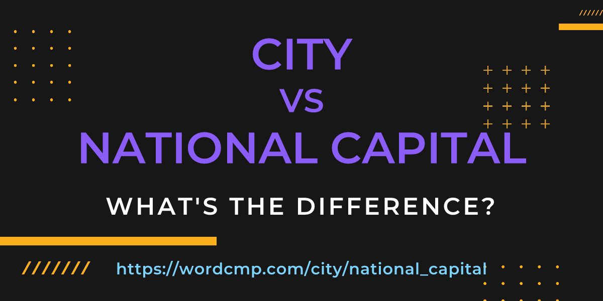Difference between city and national capital