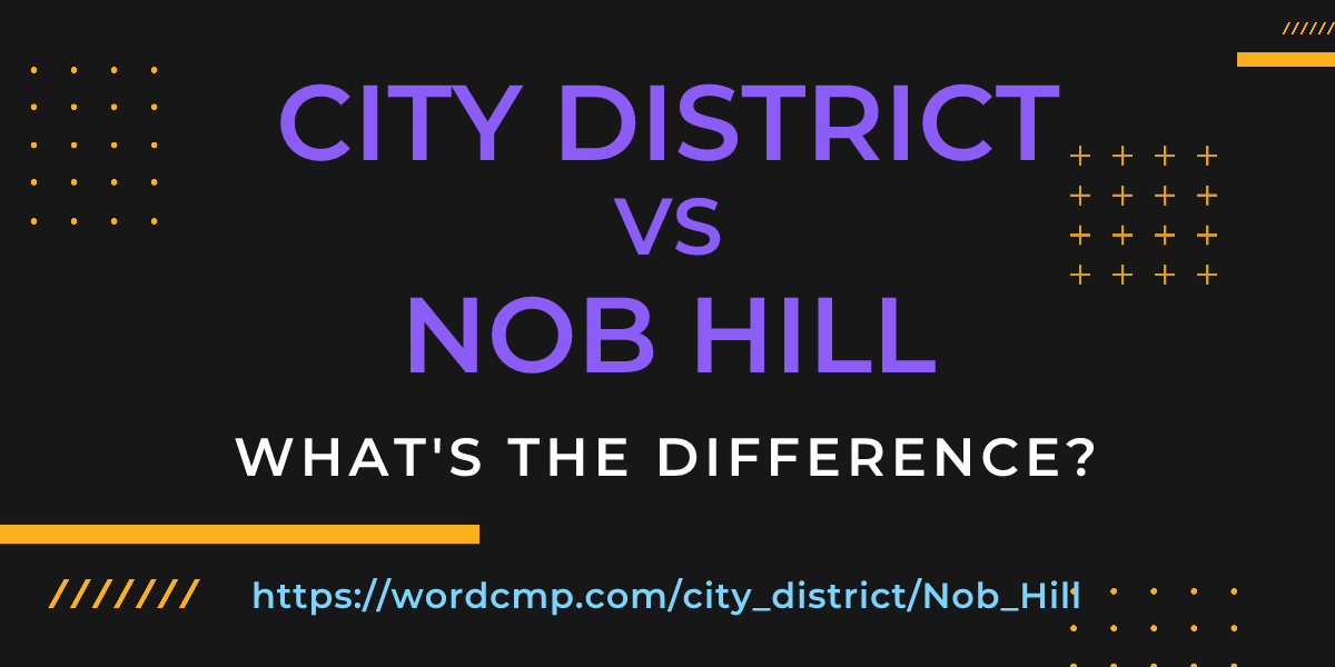 Difference between city district and Nob Hill