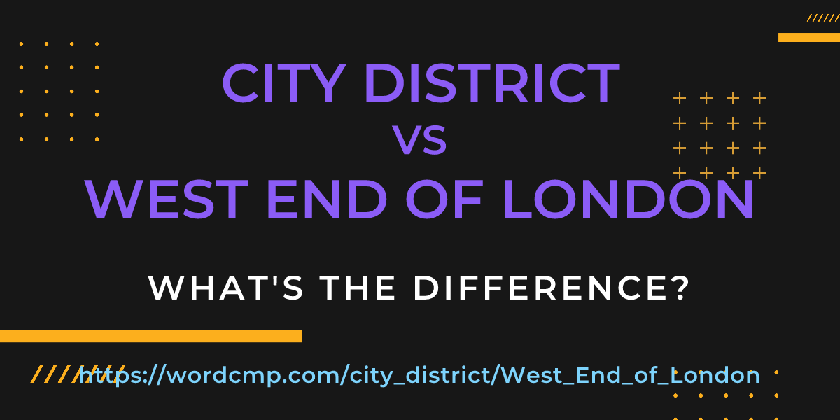 Difference between city district and West End of London