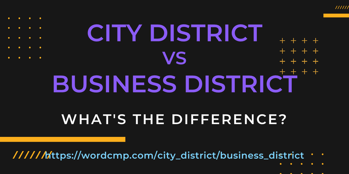 Difference between city district and business district