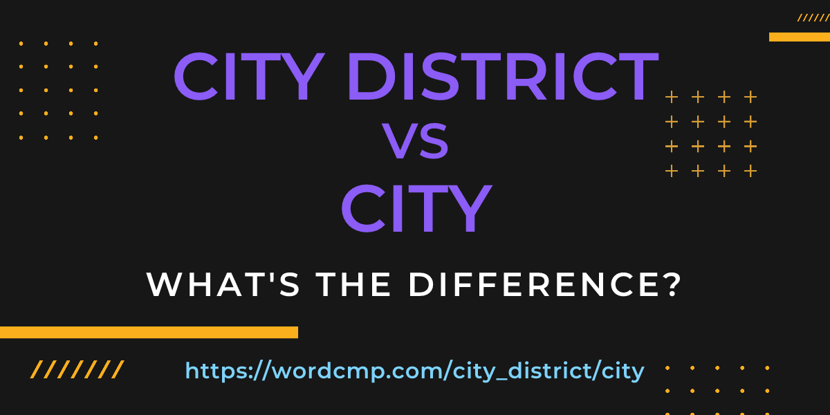 Difference between city district and city