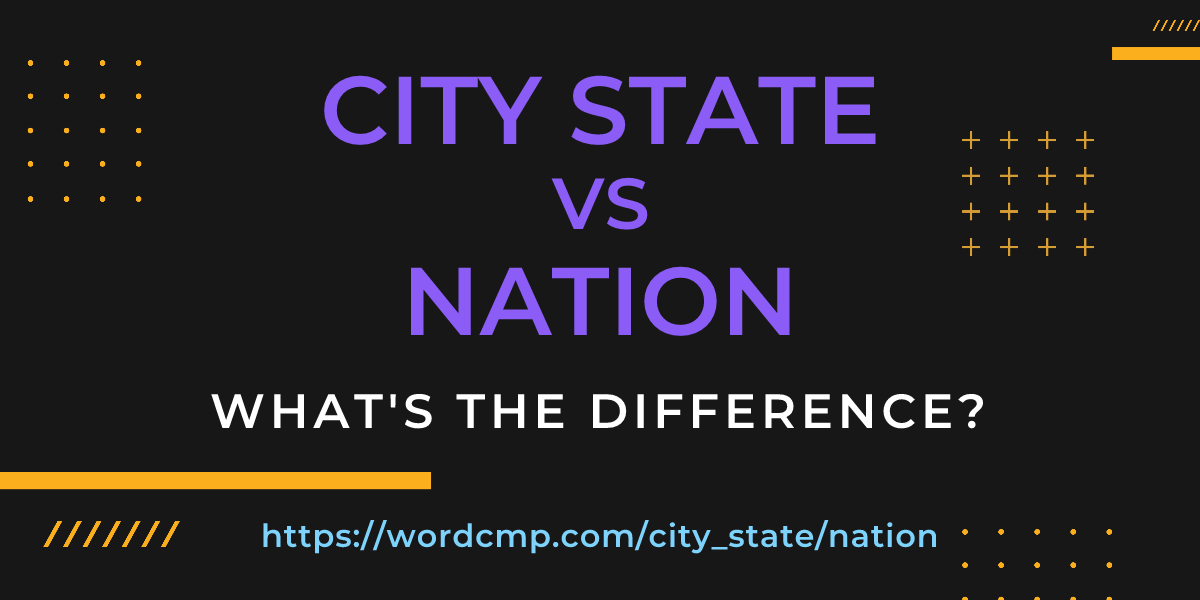 Difference between city state and nation