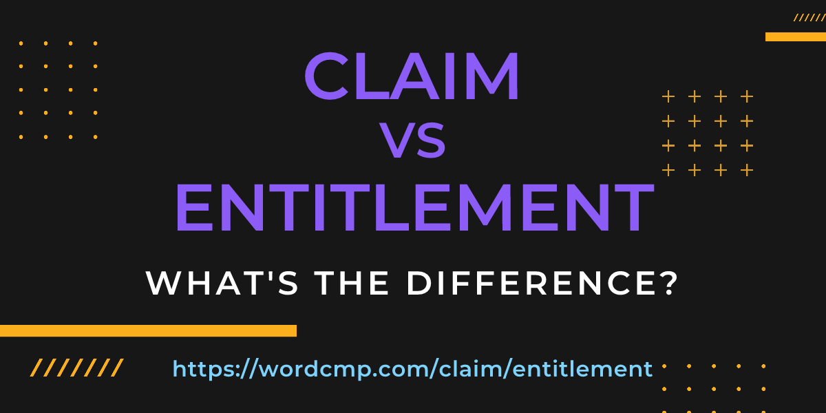 Difference between claim and entitlement