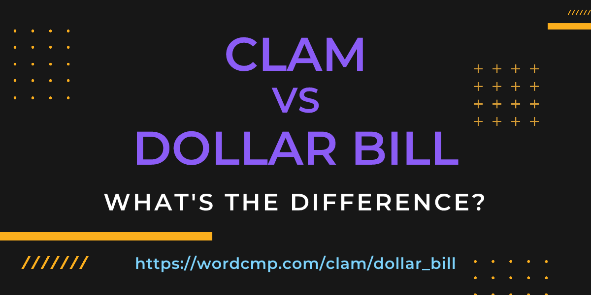 Difference between clam and dollar bill