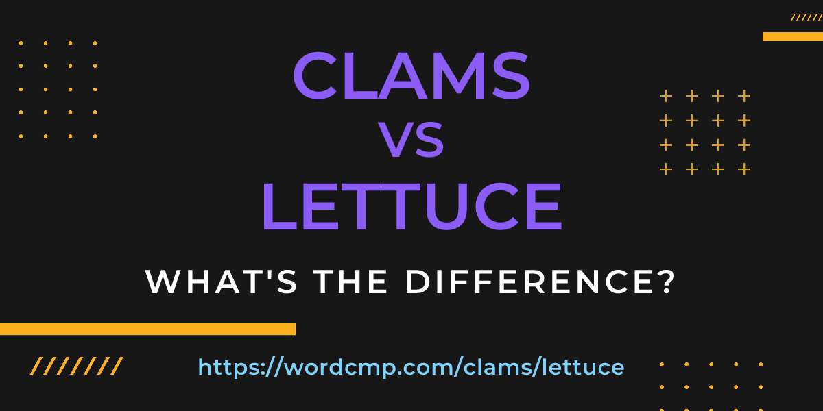 Difference between clams and lettuce