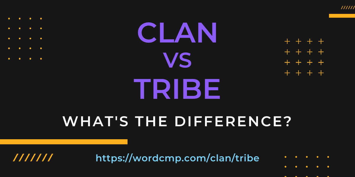 Difference between clan and tribe