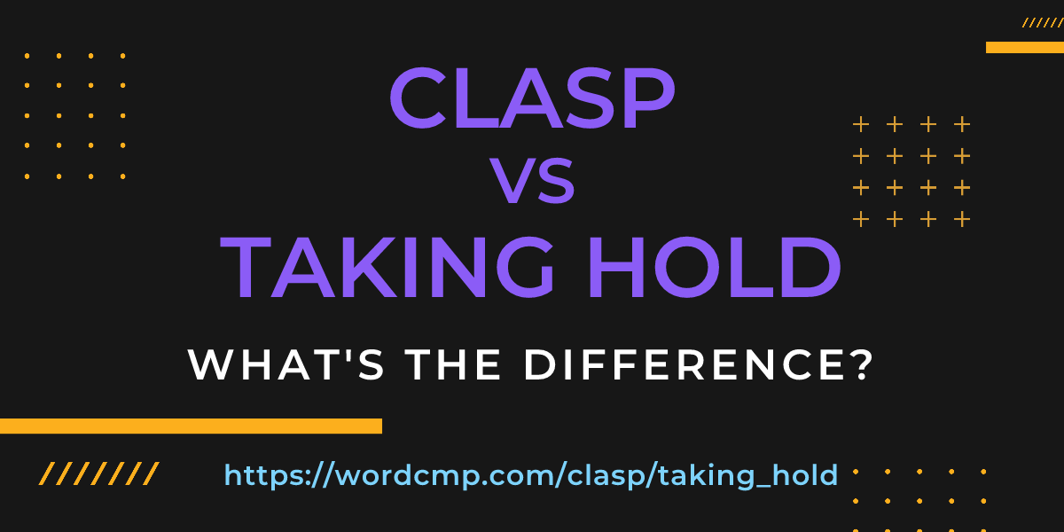 Difference between clasp and taking hold